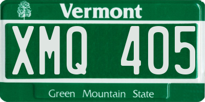 VT license plate XMQ405