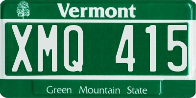 VT license plate XMQ415