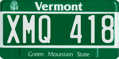 VT license plate XMQ418