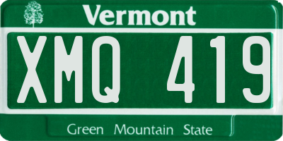 VT license plate XMQ419