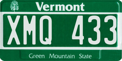 VT license plate XMQ433