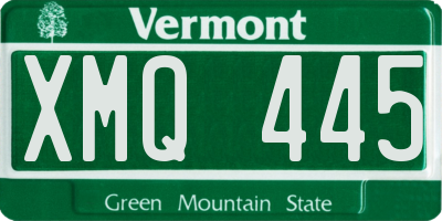 VT license plate XMQ445