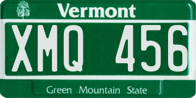 VT license plate XMQ456