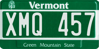 VT license plate XMQ457
