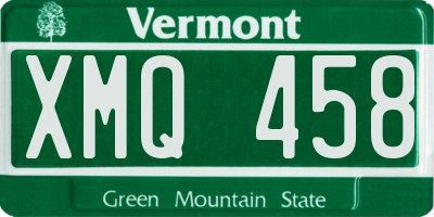 VT license plate XMQ458