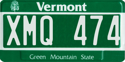 VT license plate XMQ474
