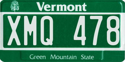 VT license plate XMQ478