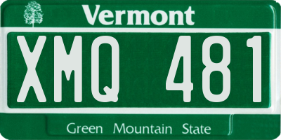 VT license plate XMQ481