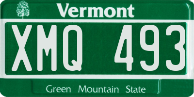 VT license plate XMQ493