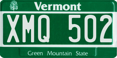 VT license plate XMQ502