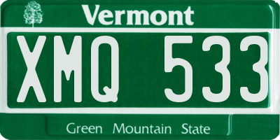 VT license plate XMQ533