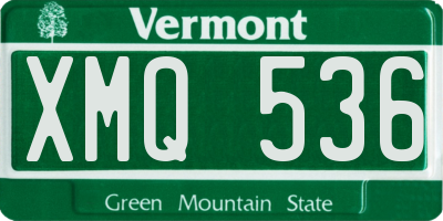 VT license plate XMQ536