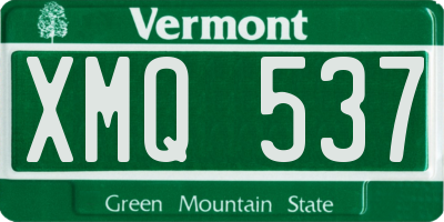 VT license plate XMQ537