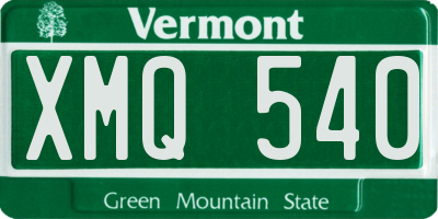 VT license plate XMQ540