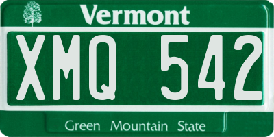 VT license plate XMQ542