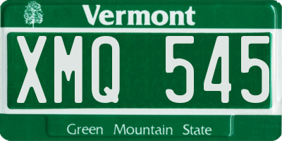 VT license plate XMQ545