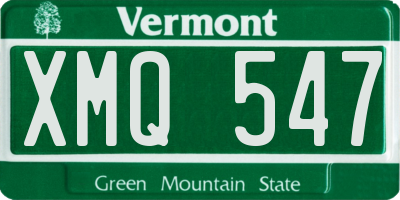 VT license plate XMQ547