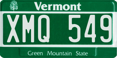 VT license plate XMQ549