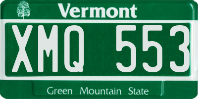 VT license plate XMQ553