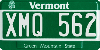 VT license plate XMQ562
