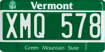 VT license plate XMQ578