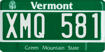 VT license plate XMQ581