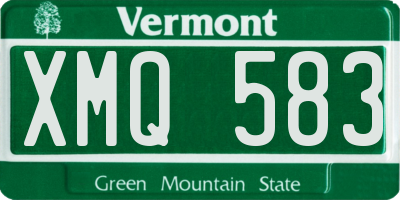 VT license plate XMQ583