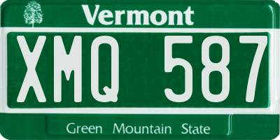 VT license plate XMQ587