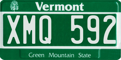 VT license plate XMQ592