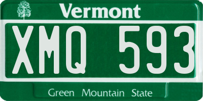 VT license plate XMQ593