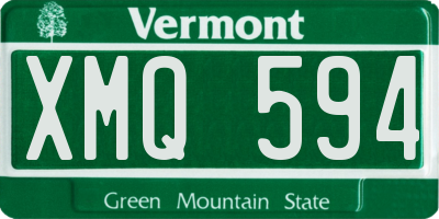 VT license plate XMQ594
