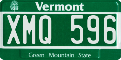 VT license plate XMQ596