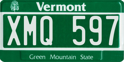 VT license plate XMQ597