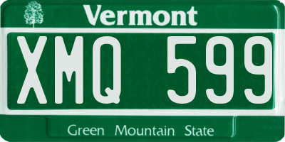 VT license plate XMQ599