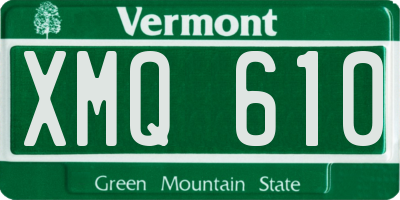 VT license plate XMQ610