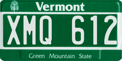 VT license plate XMQ612