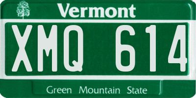 VT license plate XMQ614