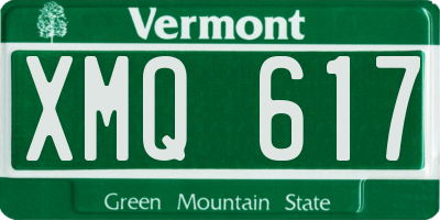 VT license plate XMQ617