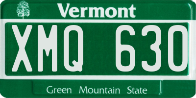 VT license plate XMQ630
