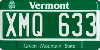 VT license plate XMQ633