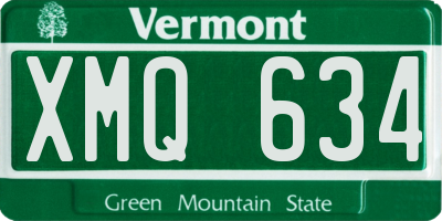 VT license plate XMQ634