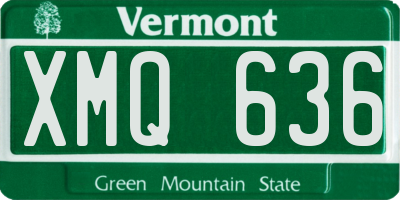 VT license plate XMQ636