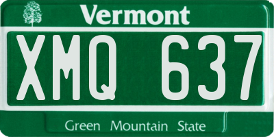 VT license plate XMQ637