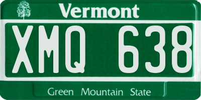 VT license plate XMQ638
