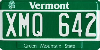VT license plate XMQ642