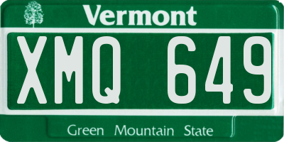 VT license plate XMQ649