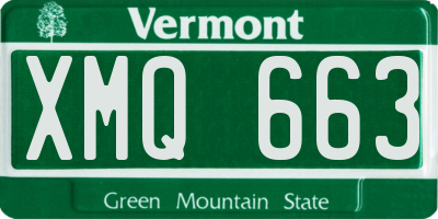 VT license plate XMQ663