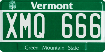 VT license plate XMQ666