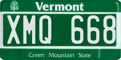 VT license plate XMQ668