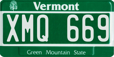 VT license plate XMQ669